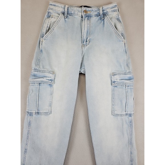 Hollister Size 00R‎ 23x26 Cargo Ultra High Rise Mom Stretch Jeans Y2K - Picture 3 of 9